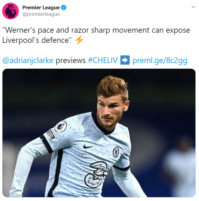 Timo Werner, Chelsea, Liverpool, English Premier League
