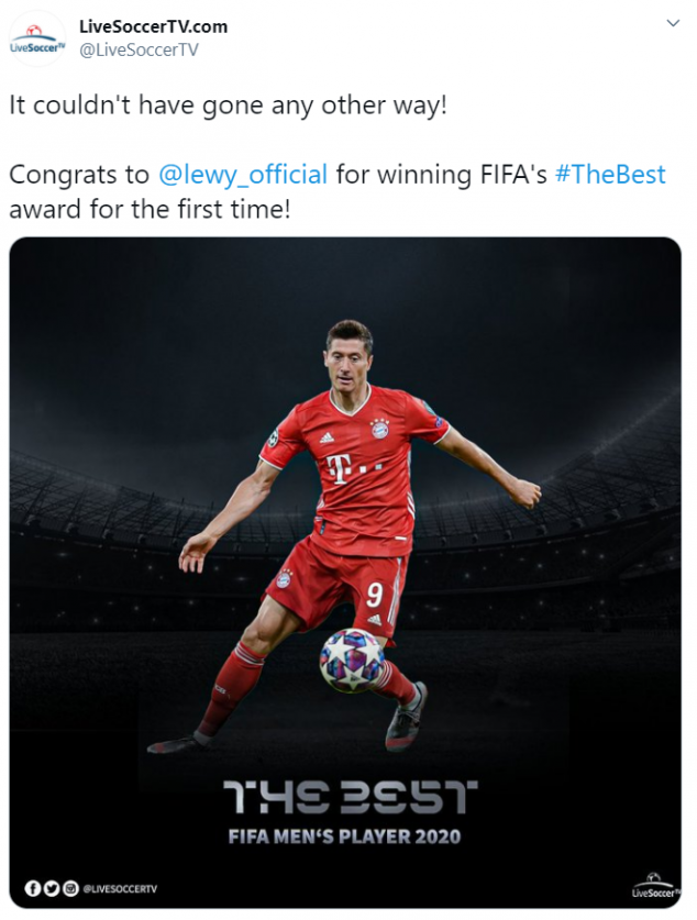 Robert Lewandowski, Bayern Munich, The Best FIFA Women's Player, FIFA Football Awards 2020