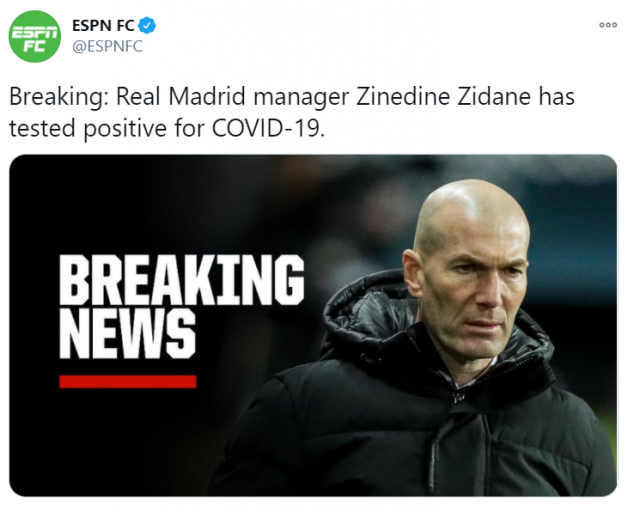 Zinedine Zidane, Real Madrid, COVID-19, La Liga