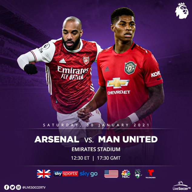 Arsenal, Manchester United, English Premier League, Broadcast Listings