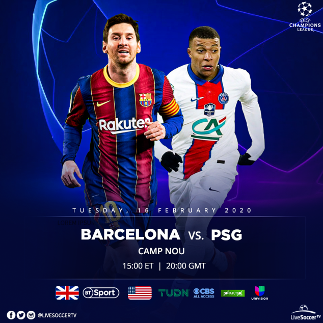 Barcelona, PSG, Broadcast Listings, UEFA Champions League