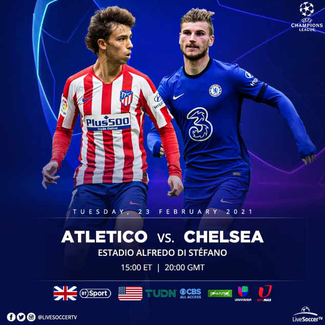 Atletico Madrid, Chelsea, UEFA Champions League, Broadcast Listings