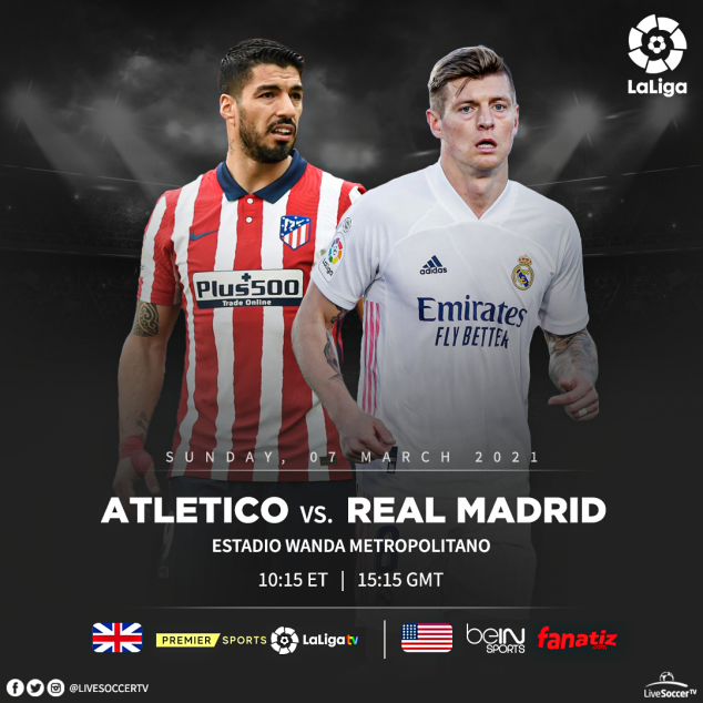 Real Madrid, Atletico Madrid, La Liga, Broadcast Listings