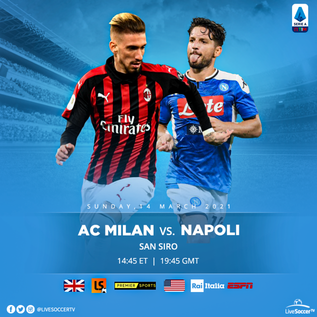 AC Milan, Napoli, Serie A, Broadcast listings