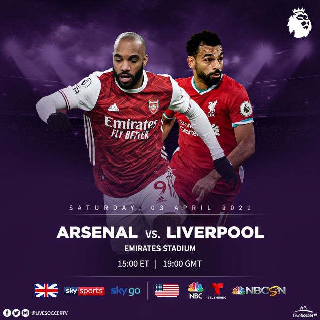 Arsenal, Liverpool, English Premier League, Broadcast Listings