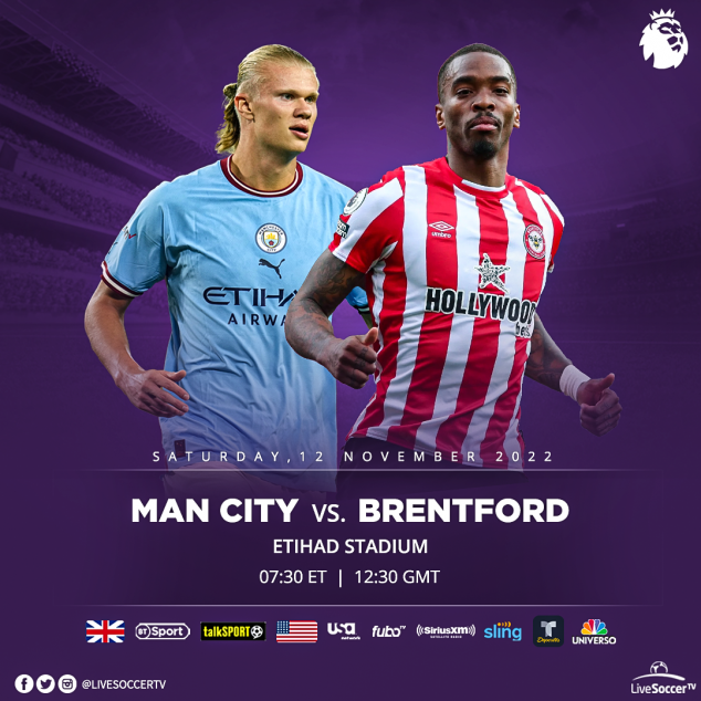 Manchester City, Brentford, Broadcast Listings, English Premier League