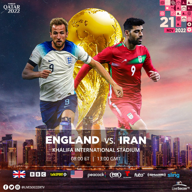 England, Iran, FIFA World Cup, Qatar 2022, Broadcast Listings