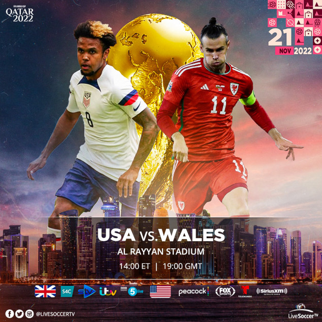 USMNT, Wales, FIFA World Cup, Qatar 2022, Broadcast Listings