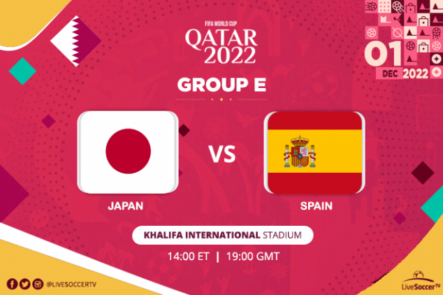 FIFA World Cup - Japan vs Spain broadcast info