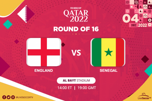 England vs Senegal broadcast information