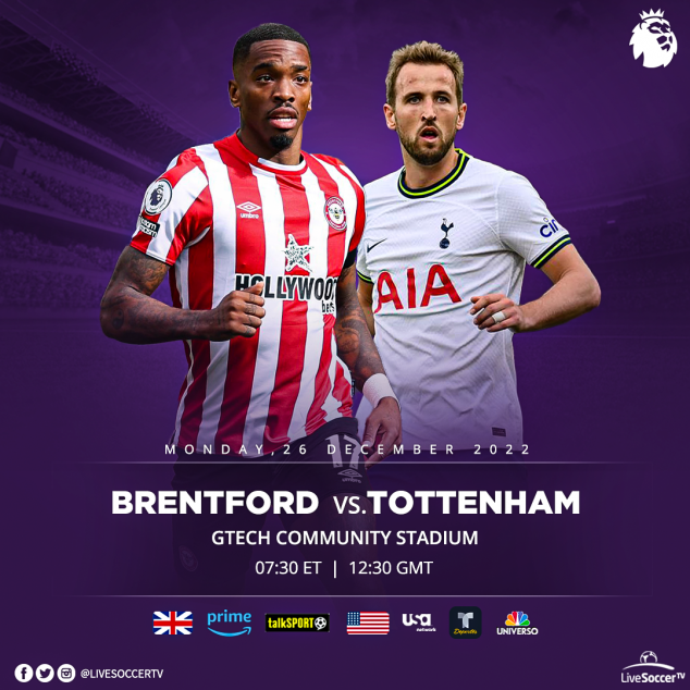 Brentford, Tottenham, English Premier League, Broadcast Listings