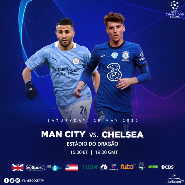 Manchester City, Chelsea, Champions League Final, UEFA Champions League, Broadcast listings