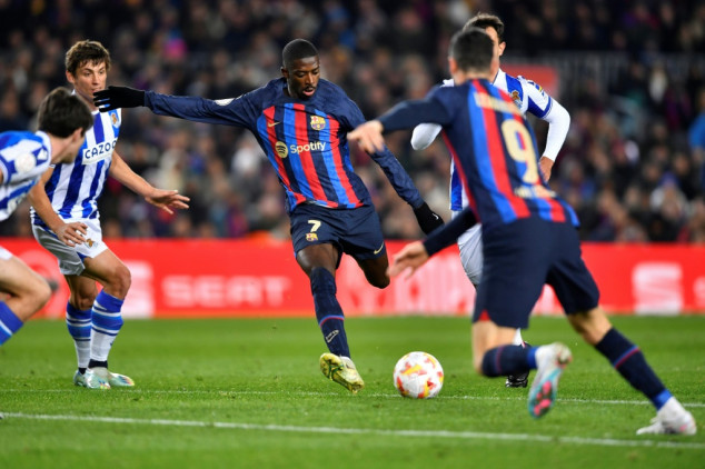Electric Dembele fires Barca past Real Sociedad to Copa semis