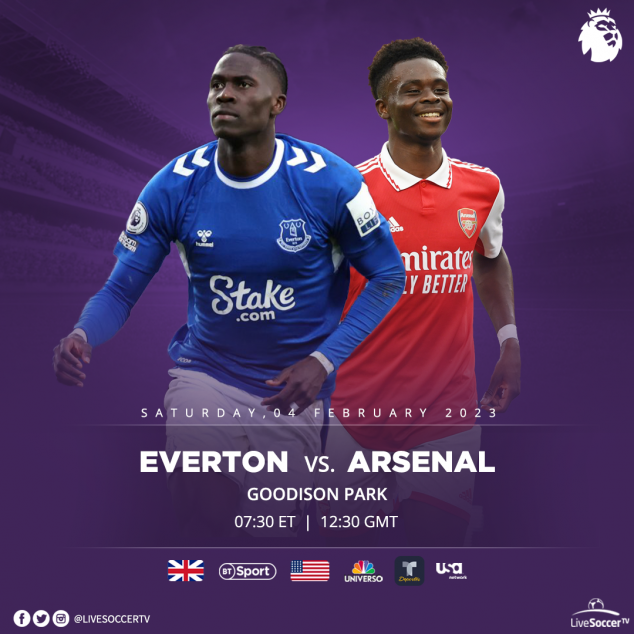 Everton, Arsenal, English Premier League, Broadcast Listings