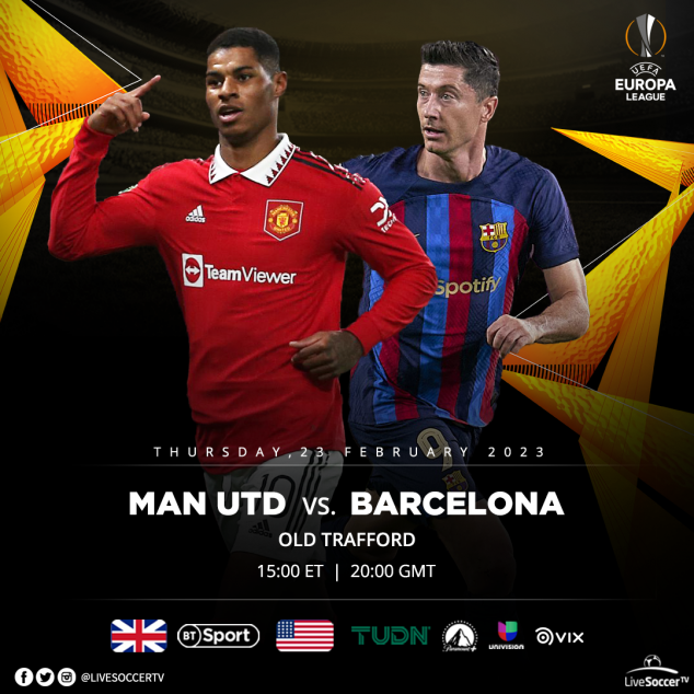 Manchester United, Barcelona, UEFA Europa League, Broadcast Listings