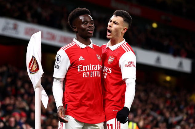 Saka lands Arsenal milestone with goal vs Everton