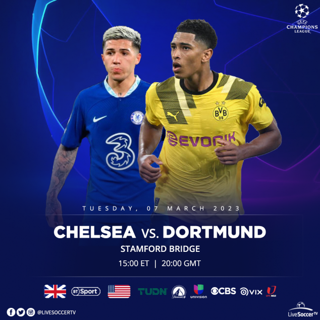 Chelsea, Dortmund, Broadcast Listings, UEFA Champions League