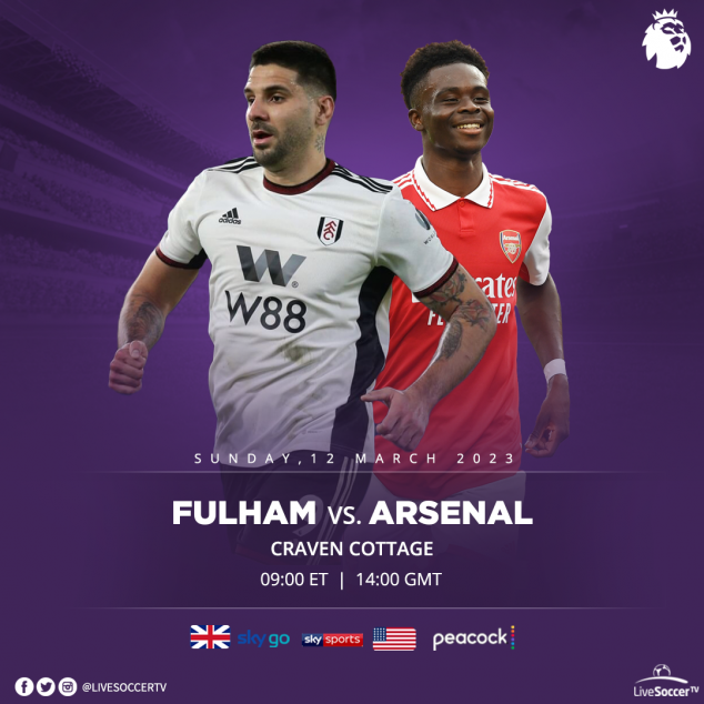 Fulham, Arsenal, Broadcast Listings, English Premier League