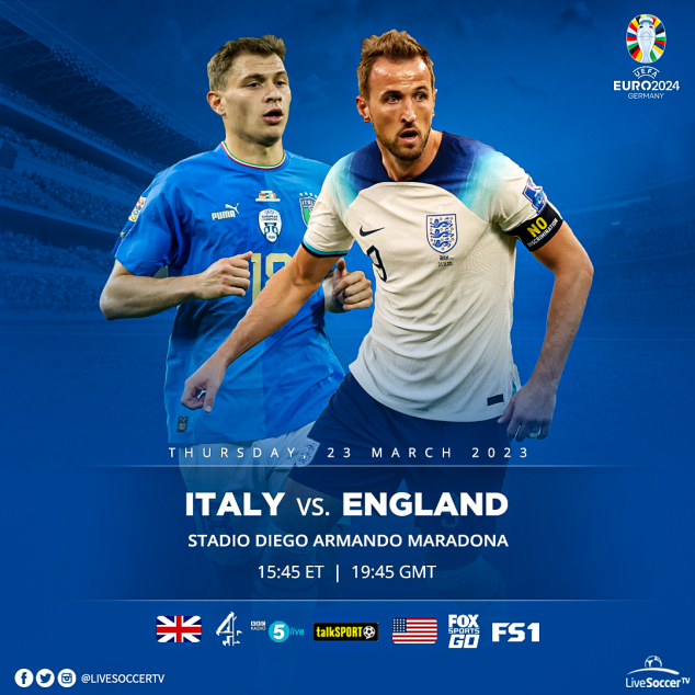 Italy, England, UEFA Euro Qualifying, Broadcast Listings