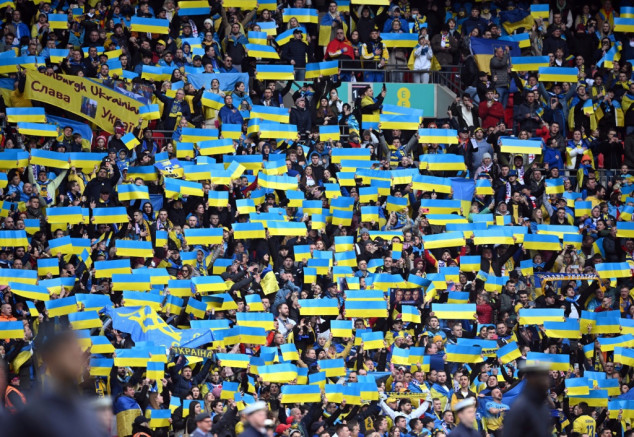 Ukraine fans gather for emotional Wembley clash against England