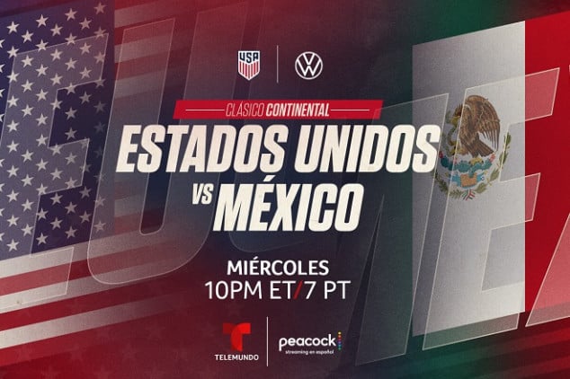 USA vs Mexico on Telemundo, Universo, and Peacock