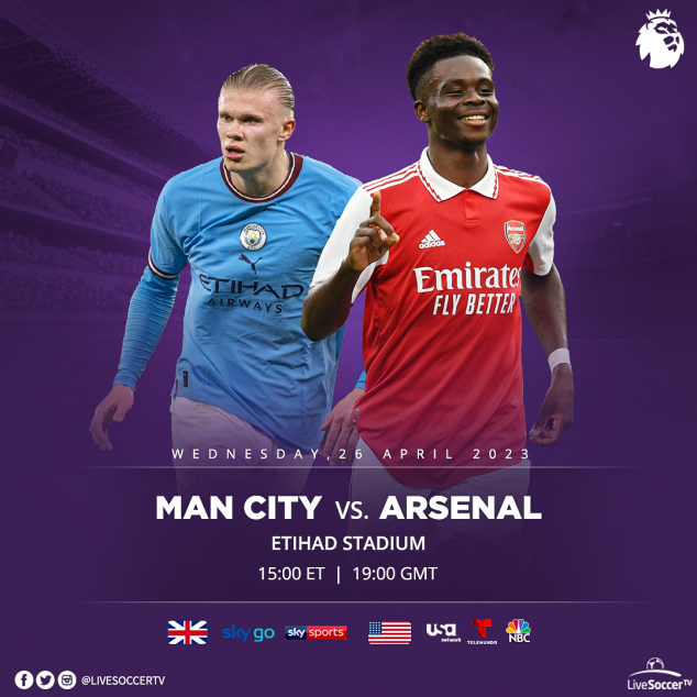 Manchester City, Arsenal, Broadcast Listings, English Premier League