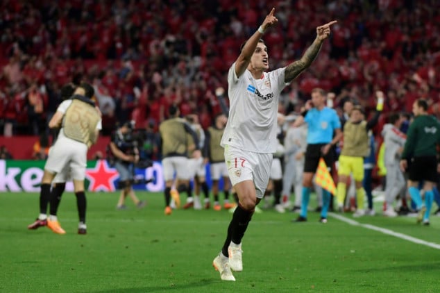 Lamela heads Sevilla past Juventus into Europa League final
