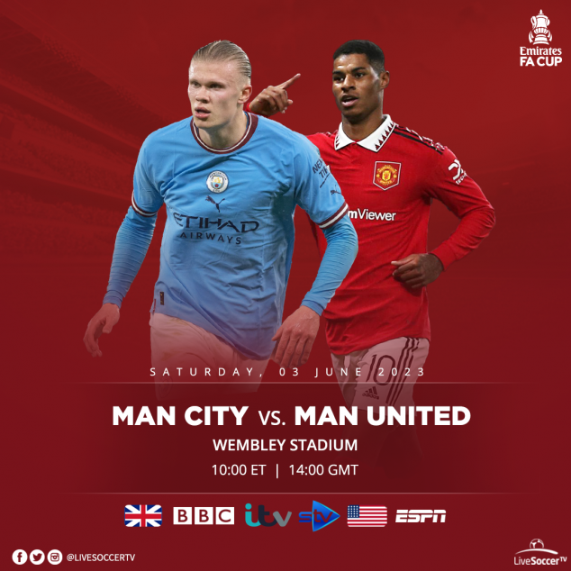 Manchester City, Manchester United, FA Cup Final, Broadcast Listings