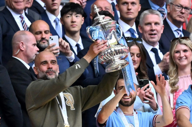 Guardiola targets Man City treble after FA Cup final win