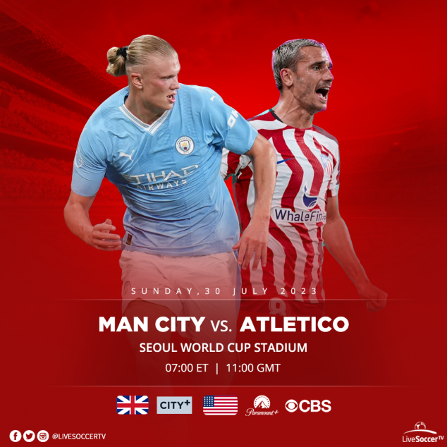 Manchester City, Atletico Madrid, International Friendly, Broadcast Listings