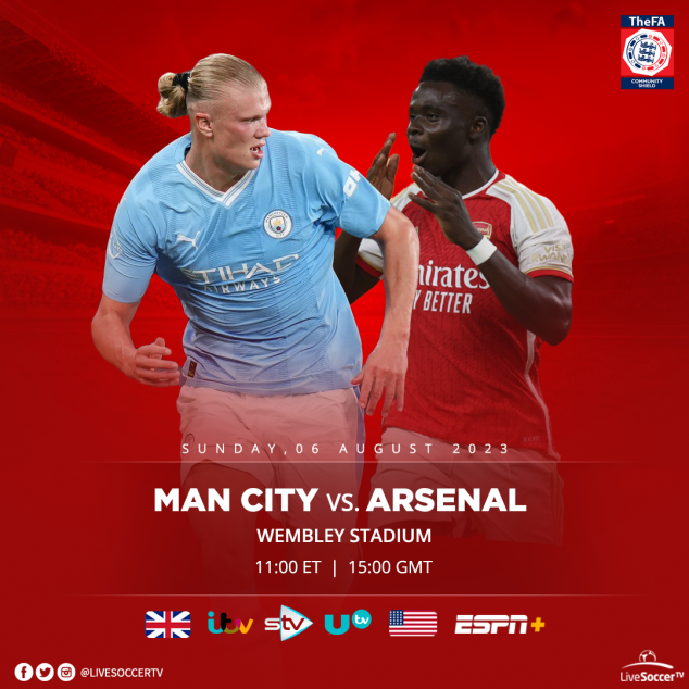Manchester City, Arsenal ,Community Shield, Broadcast Listings