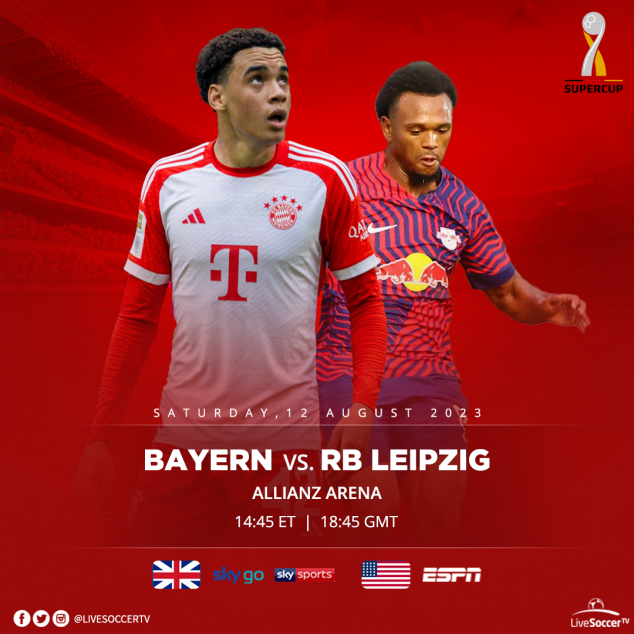 Bayern Munich, RB Leipzig, DFL-Supercup, Broadcast Listings