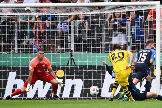 Sabitzer nets on debut as Dortmund hit six in German Cup opener