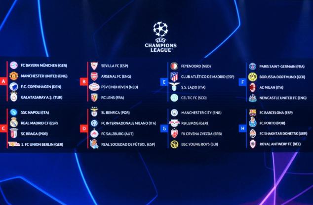 PSG, Dortmund, Milan e Newcastle caem no 'grupo da morte' da Champions