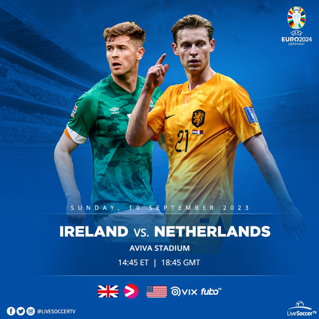 Ireland, Netherlands, UEFA Euro Qualifying, Broadcast Listings