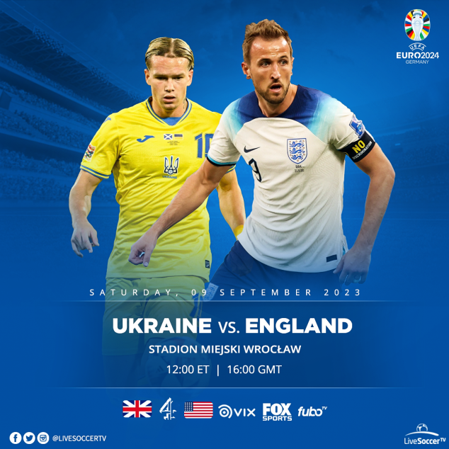 England, Ukraine, UEFA Euro 2024 Qualifying, Broadcast Listings