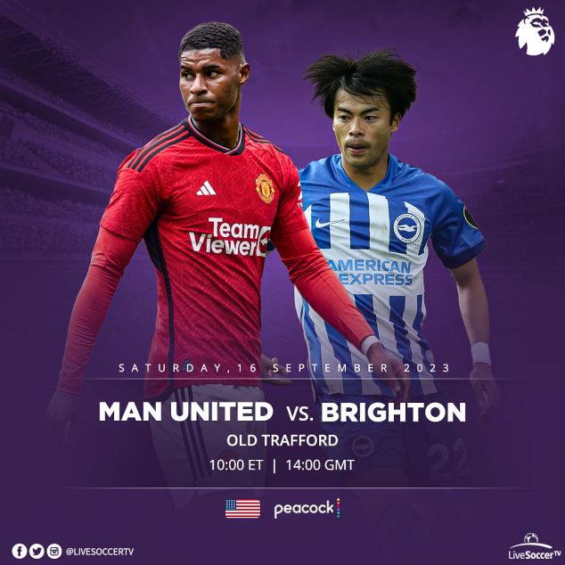 Manchester United, Brighton and Hove Albion, Broadcast Listings, English Premier League