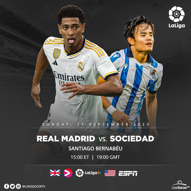 Real Madrid, Real Sociedad, La Liga, Broadcast Listings