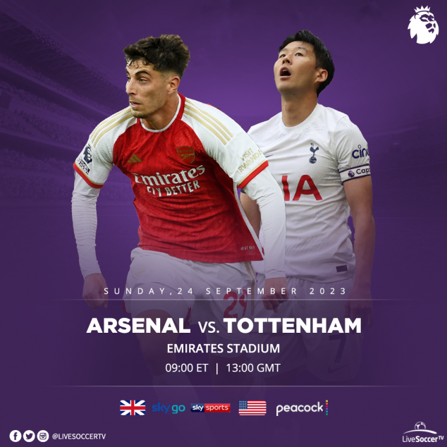 Arsenal, Tottenham, English Premier League, Broadcast Listings