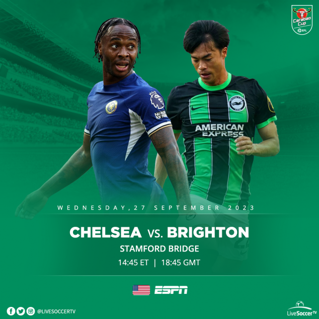 Chelsea, Brighton and Hove Albion, Broadcast Listings, Carabao Cup
