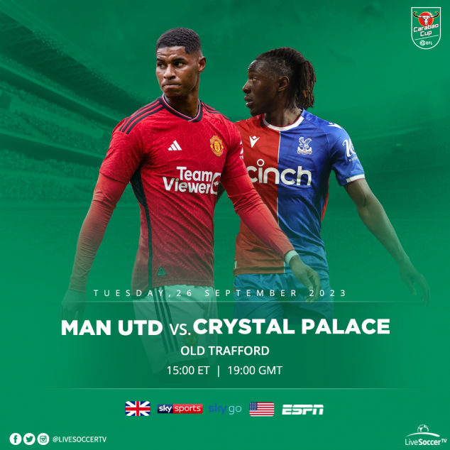 Manchester United, Crystal Palace, Broadcast Listings, Carabao Cup