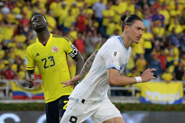 Late Nunez penalty gives Uruguay 2-2 draw in Colombia