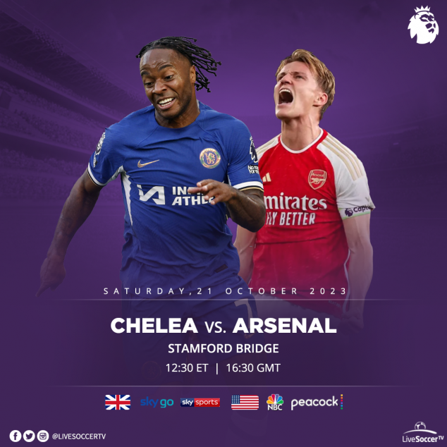Chelsea, Arsenal, Broadcast Listings, English Premier League
