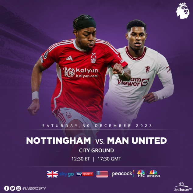 Manchester United, Nottingham Forest, English Premier League, Broadcast Listings
