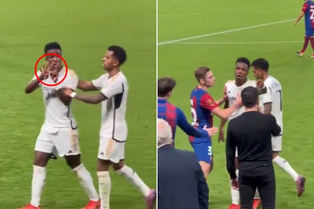 WATCH: Vini Jr. taunts Barca bench during 4-1 win