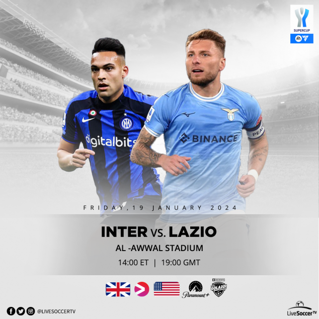 Inter Milan, Lazio, Supercoppa Italiana, Broadcast Listings