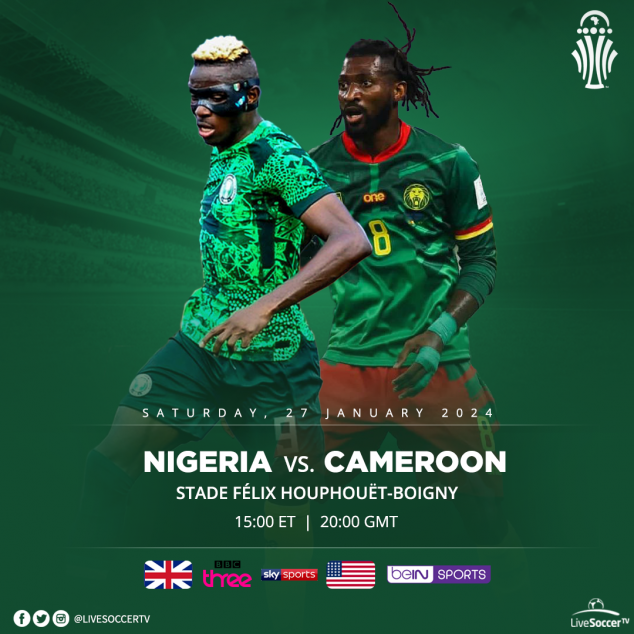 Nigeria, Cameroon, Africa Cup of Nations, Broadcast Listings