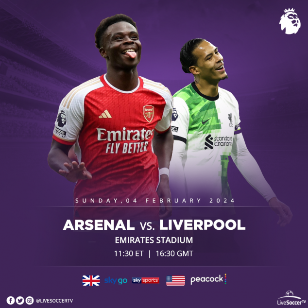 Liverpool, Arsenal, Broadcast Listings, English Premier League