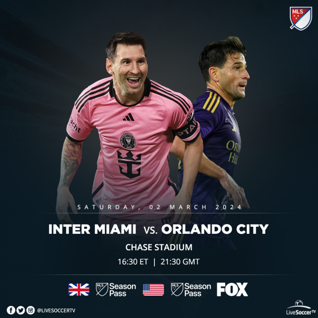 Inter Miami, Orlando City, MLS, Broadcast Listings