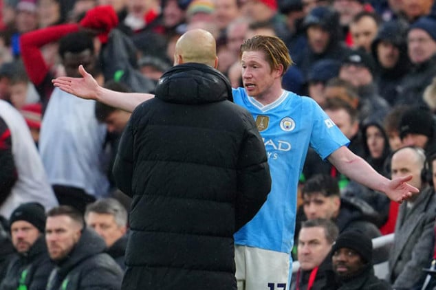 Pep reveals why he subbed of De Bruyne at Anfield